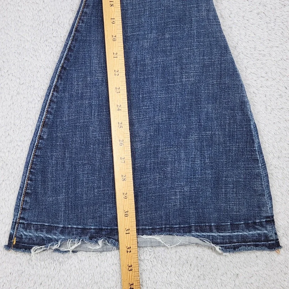 We The Free Jeans Womens 25 Medium Wash High Rise Flare Bell Bottom Button Fly - Picture 10 of 16